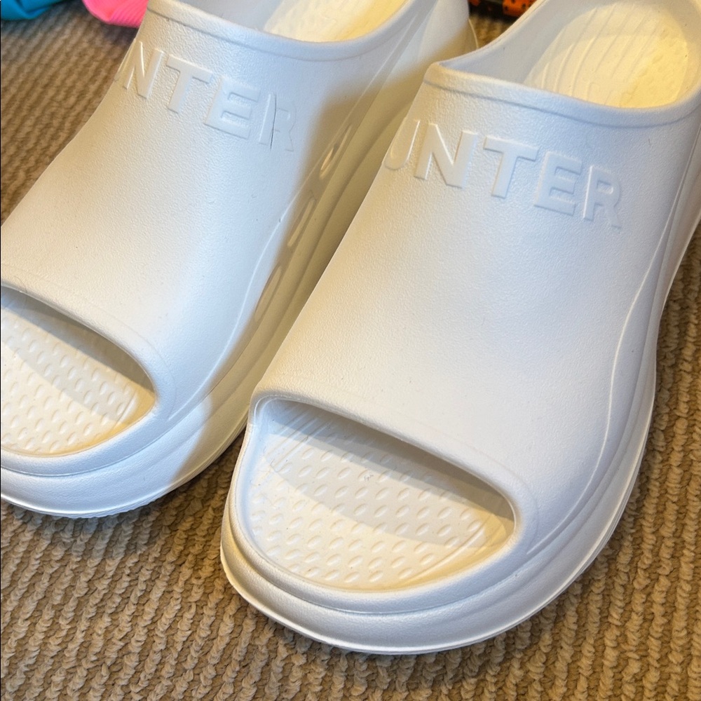 NEW Hunter haddie platform slip on summer sandal in white size 39/ 8-8.5 - Picture 10 of 10